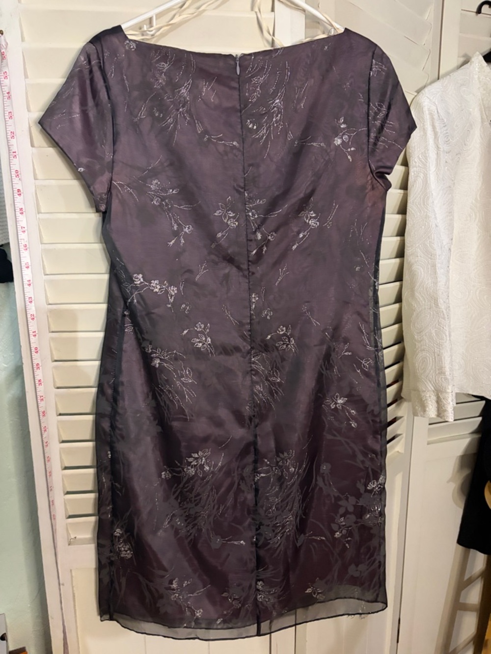 NWT Vintage Deadstock Casual Corner Purple Floral Metallic Dress - Picture 4 of 5